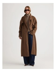 Lucia Felled Two Piece Coat in Chocolate