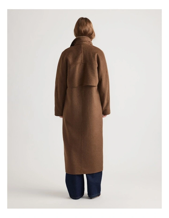 Lucia Felled Two Piece Coat in Chocolate image 2
