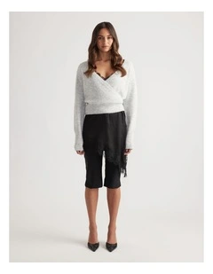 Elisa Crossover Cardigan in Grey Marle