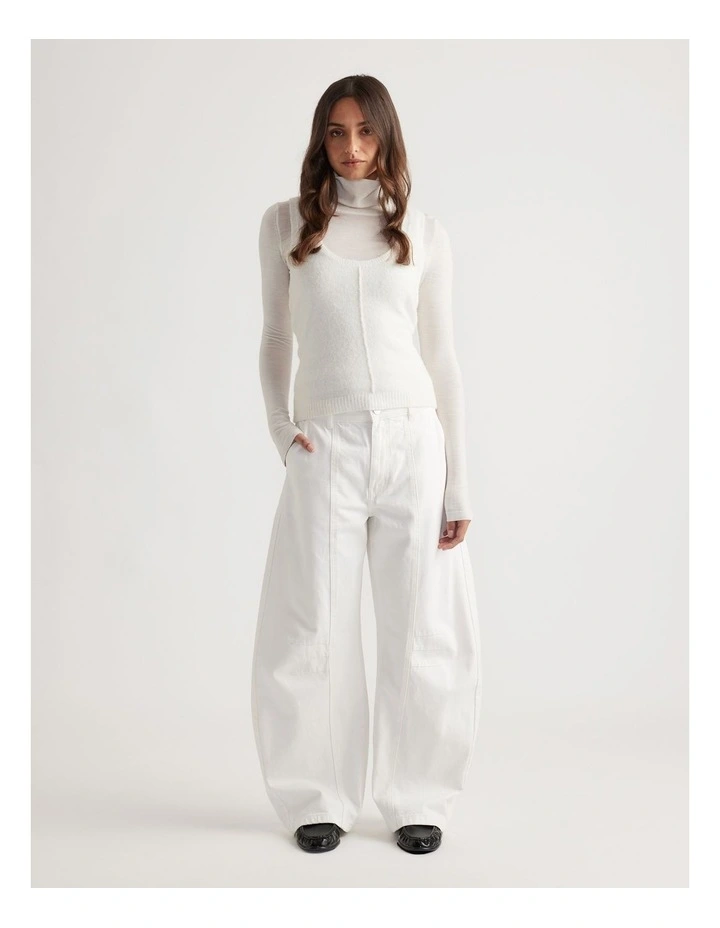 Tyla Fluffy Knit Tank in Ivory image 1