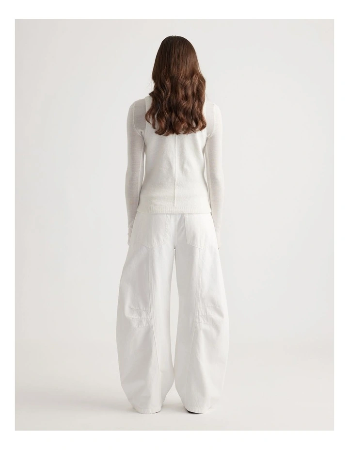 Tyla Fluffy Knit Tank in Ivory image 2