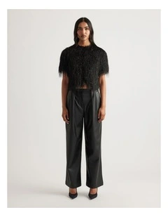 Kenzie Fluffy Lurex Cardigan in Black