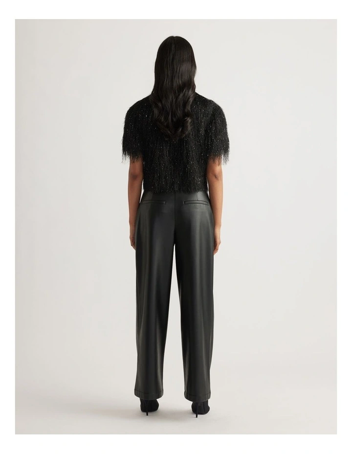 Kenzie Fluffy Lurex Cardigan in Black image 2