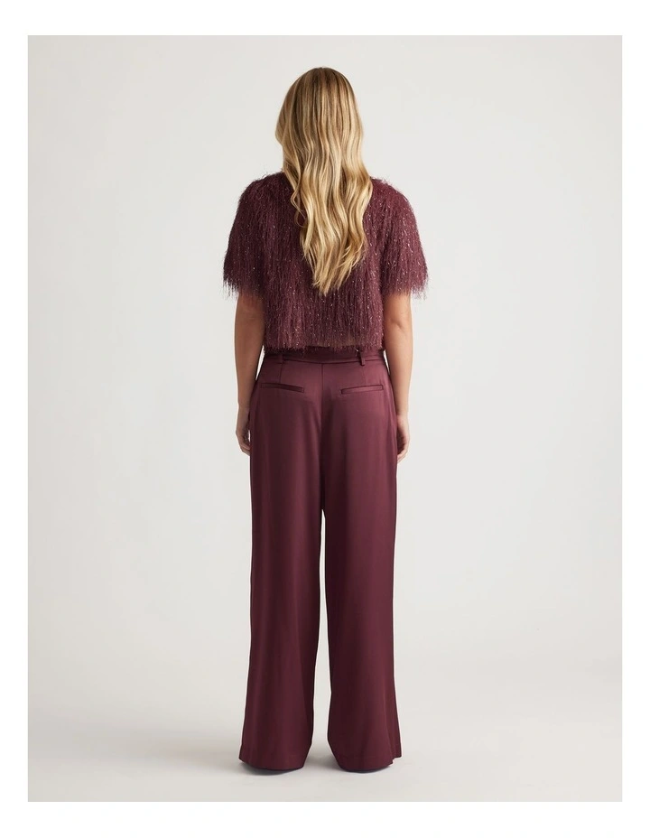 Kenzie Fluffy Lurex Jumper in Plum image 2