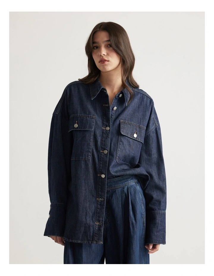 Lia Denim Shirt in Blue image 3