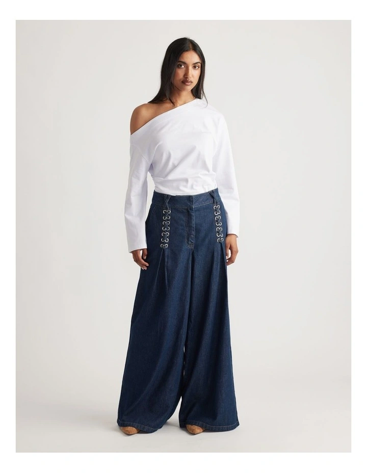 Devina Wide Leg Jeans in Blue image 1
