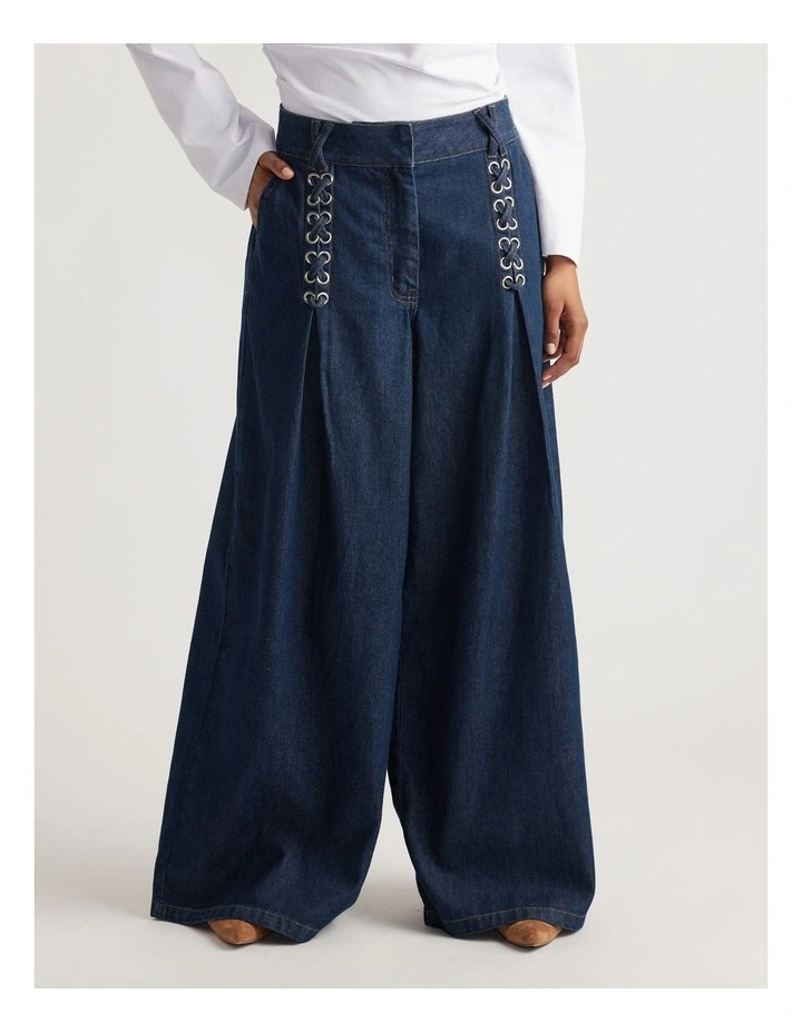 Devina Wide Leg Jeans in Blue image 3