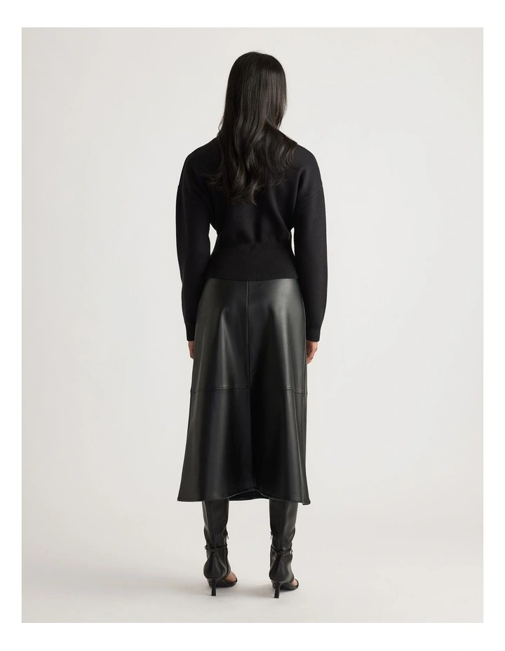 Ainsley Knit Bomber in Black image 2