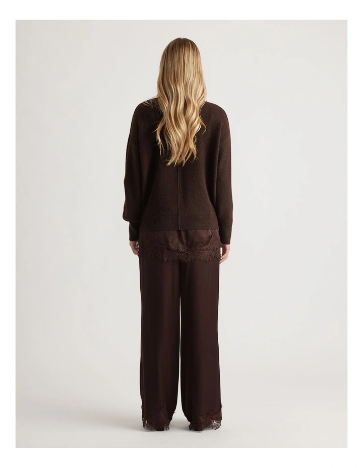 Demi Seam Detail Knit Jumper in Brown image 2