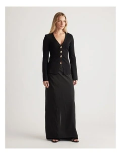 Candice Longline Knit Cardigan in Black