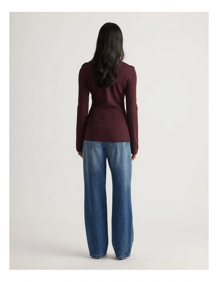 Candice Longline Knit Cardigan in Brown image 2