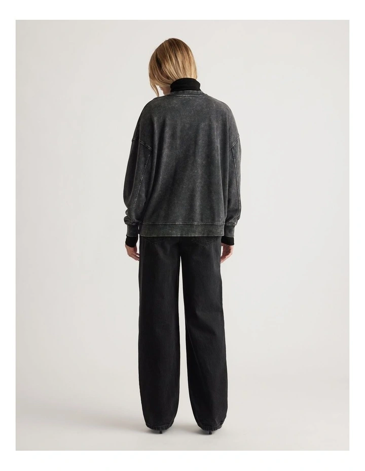 NYC Sequin Sweat in WashedX20Black image 2