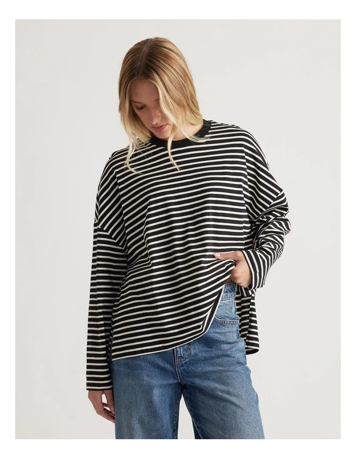 Nicola Long Sleeve Top in Black image 3