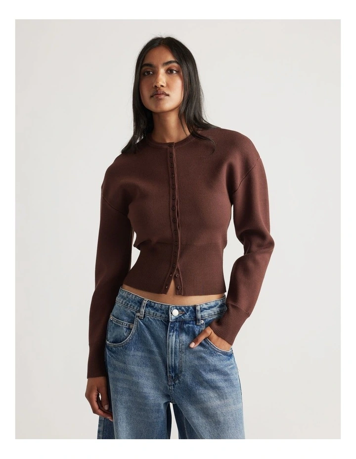 Jordyn Cinched Cardigan in Rich Mocha image 3