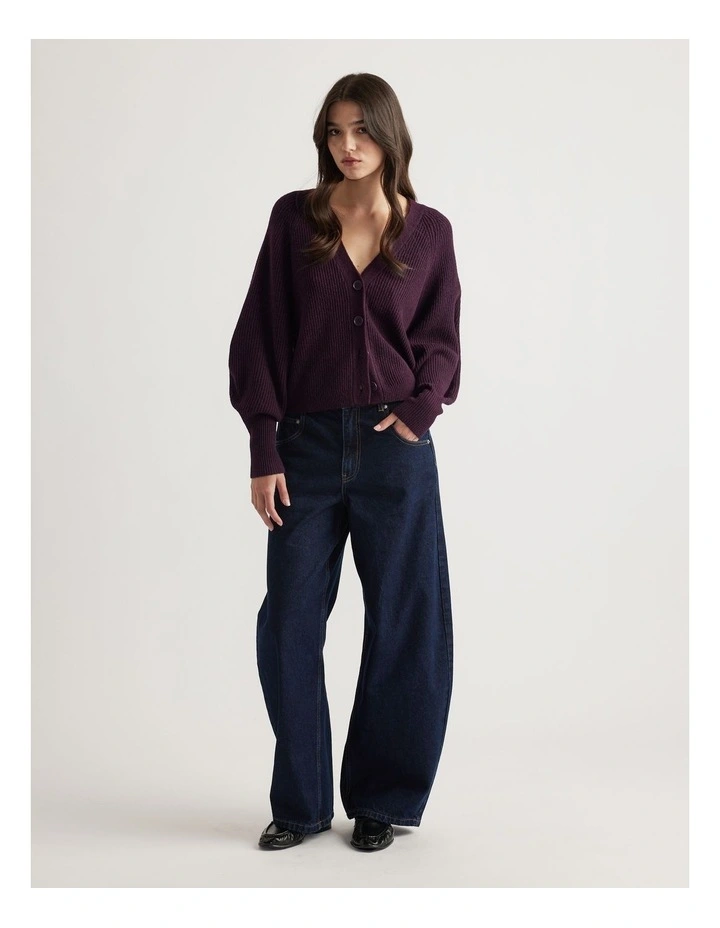 Margot Knit Cardigan in Burgundy image 1