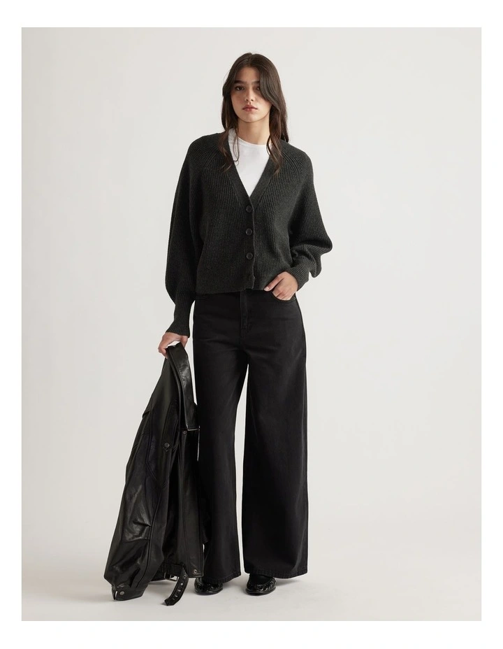 Margot Knit Cardigan in Charcoal image 1