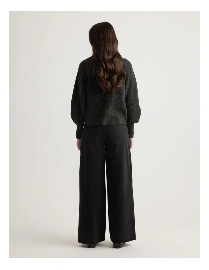 Margot Knit Cardigan in Charcoal image 2