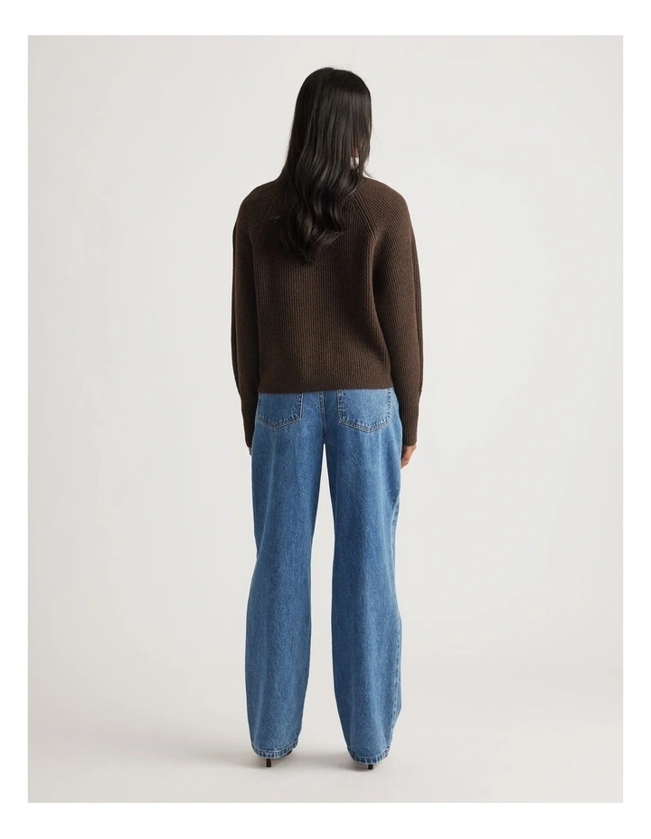 Margot Knit Cardigan in Coffee Brown image 2