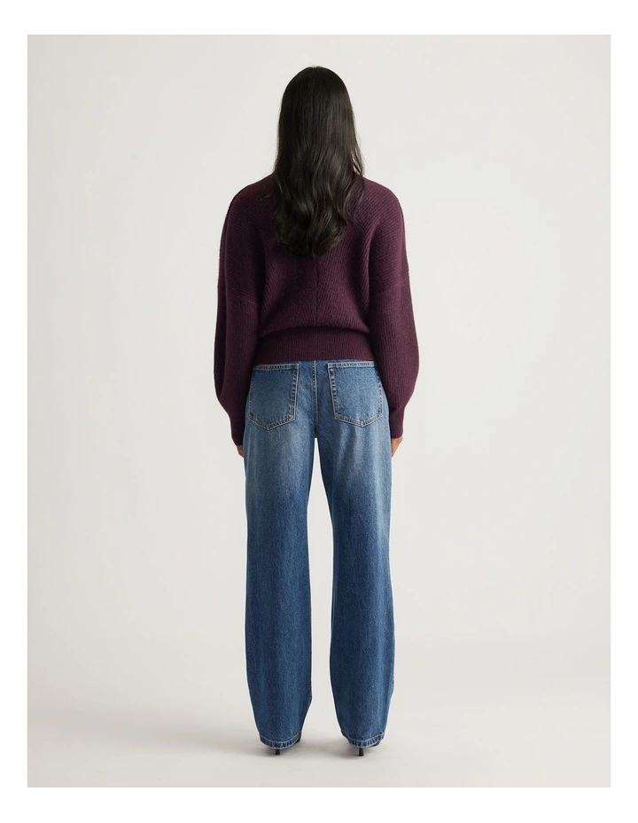 Harper Crossover Jumper in Burgundy image 2