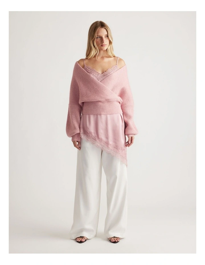 Harper Crossover Jumper in Peony Pink image 1