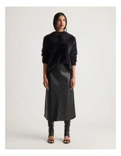 Alison Fluffy Knit Jumper in Black