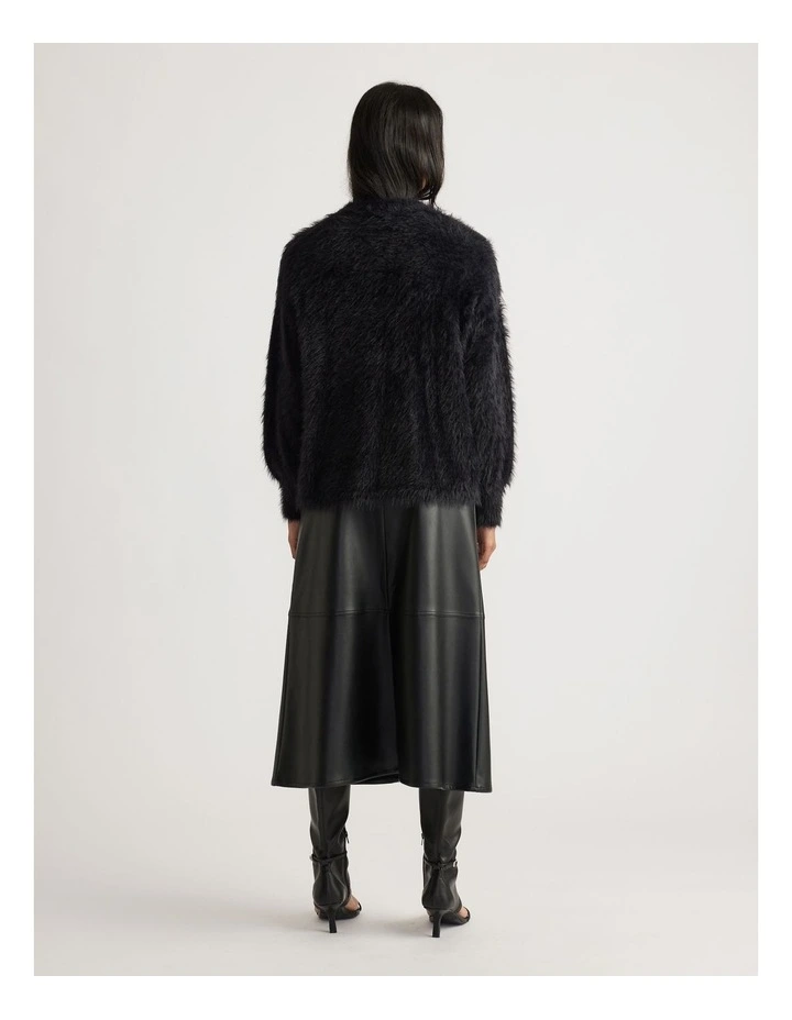 Alison Fluffy Knit Jumper in Black image 2