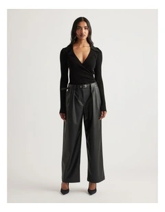 Kendra Crossover Fine Knit Top
