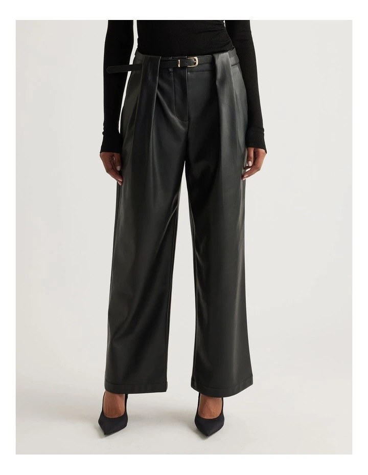 Tabitha Belted Pant in Black image 3