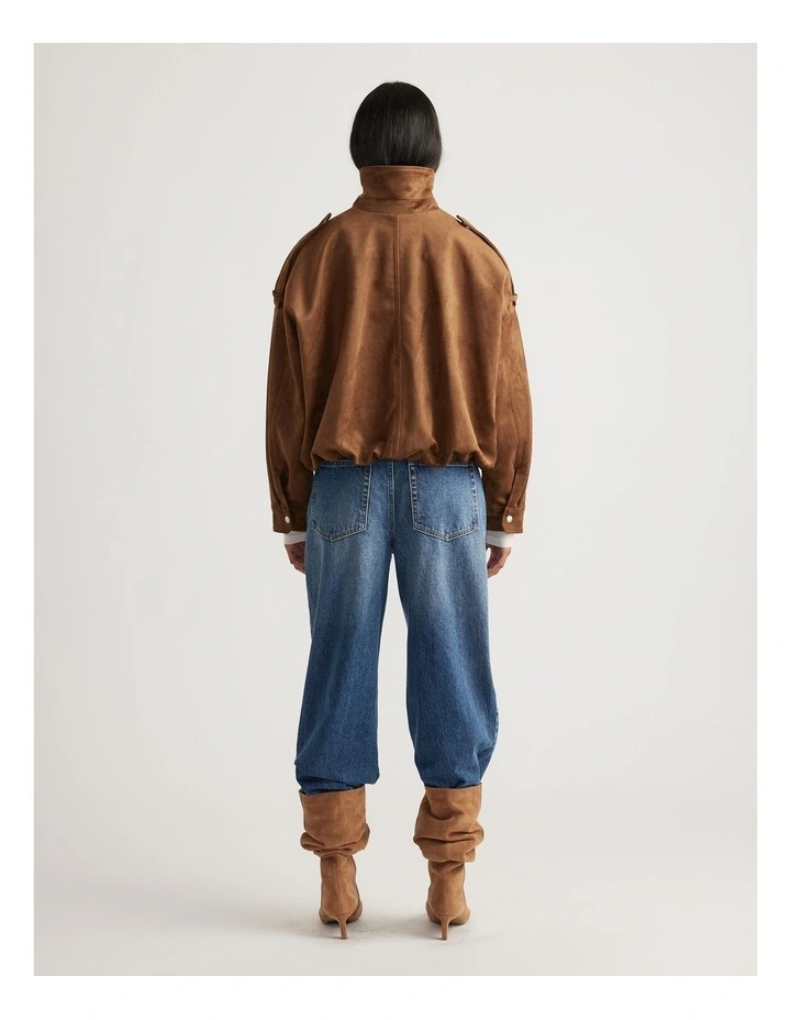 Maisie Faux Suede Jacket in Caramel image 2