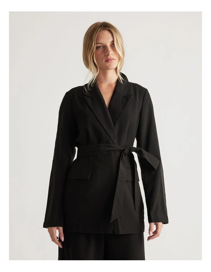 Elena Organza Back Blazer in Black image 3