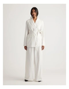 Elena Organza Back Blazer in Cream