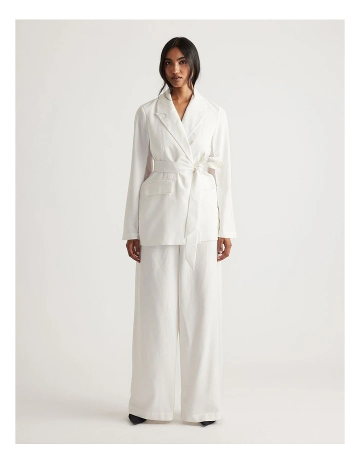 Elena Organza Back Blazer in Cream image 1