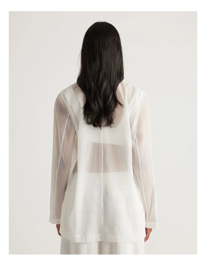 Elena Organza Back Blazer in Cream image 2