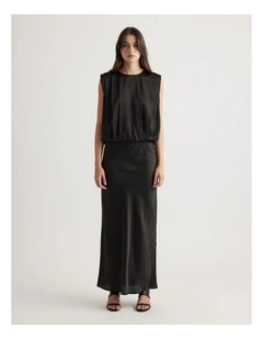 Jessie Satin Skirt in Black