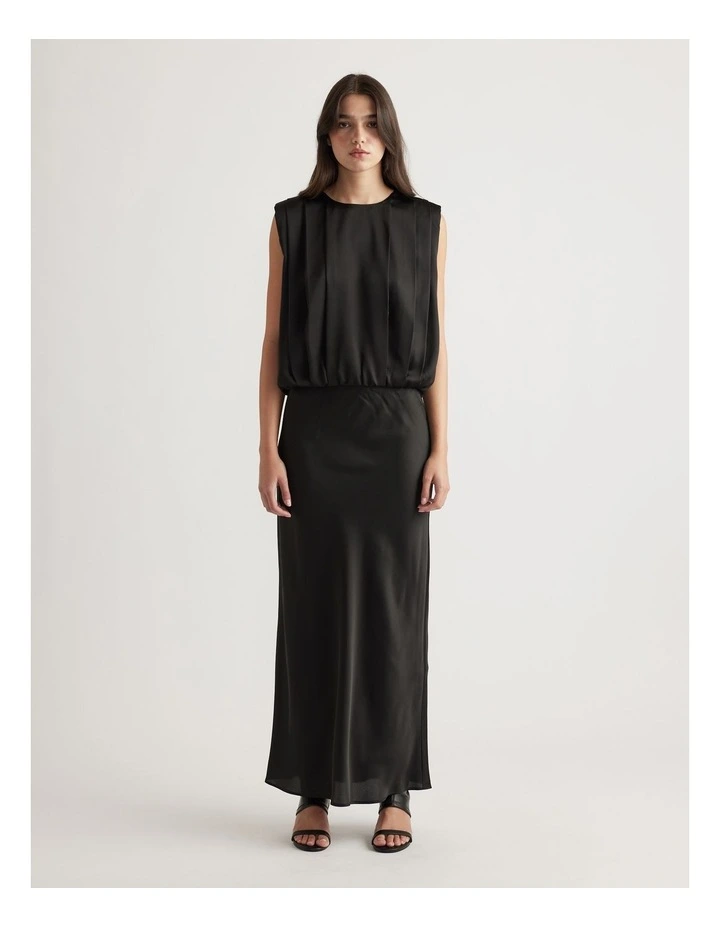Jessie Satin Skirt in Black image 1