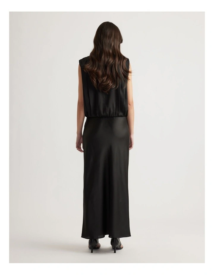 Jessie Satin Skirt in Black image 2