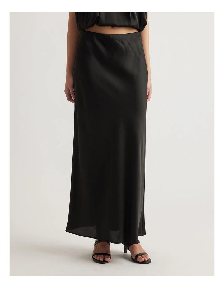 Jessie Satin Skirt in Black image 3