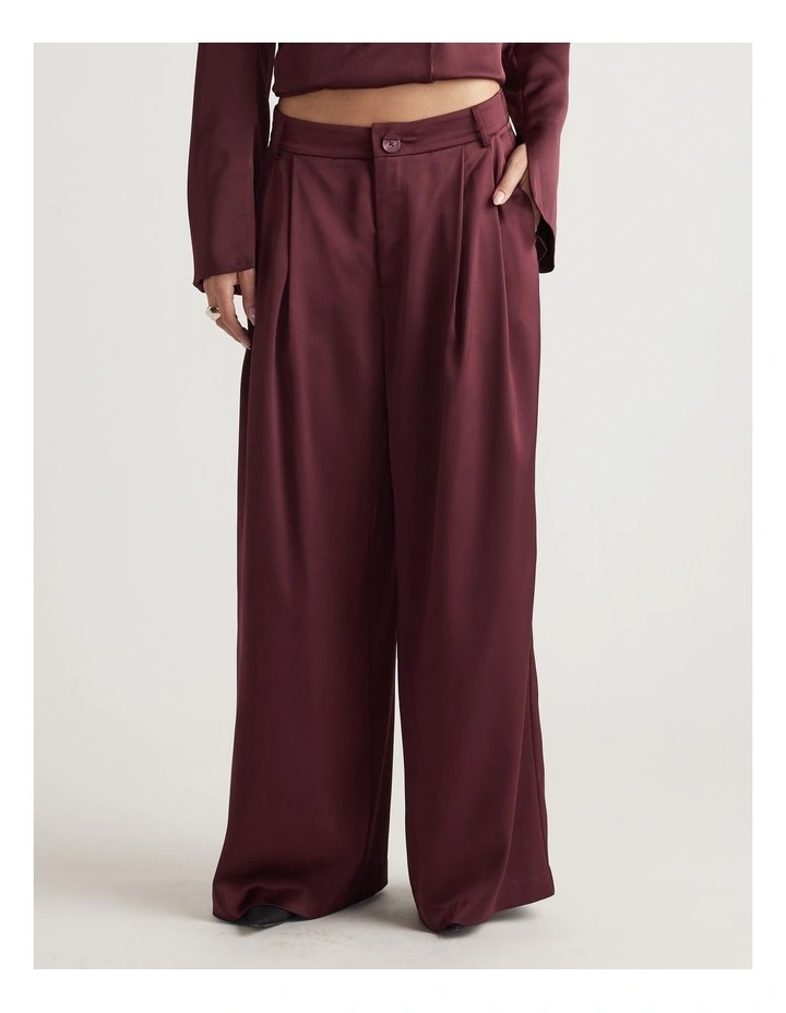Sadie Satin Pleated Pant image 3