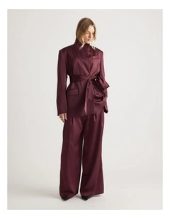 Sadie Satin Wrap Blazer