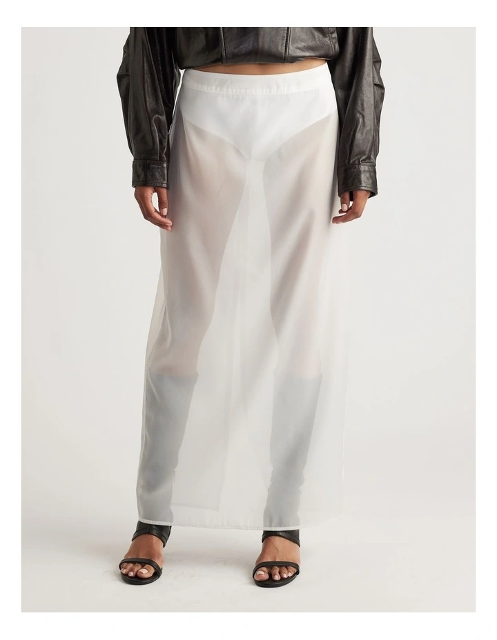 Tyra Organza Maxi Skirt in Ivory image 3