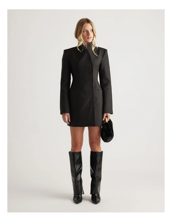 Vera Structured Blazer Dress in Black image 1