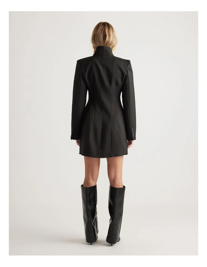 Vera Structured Blazer Dress in Black image 2