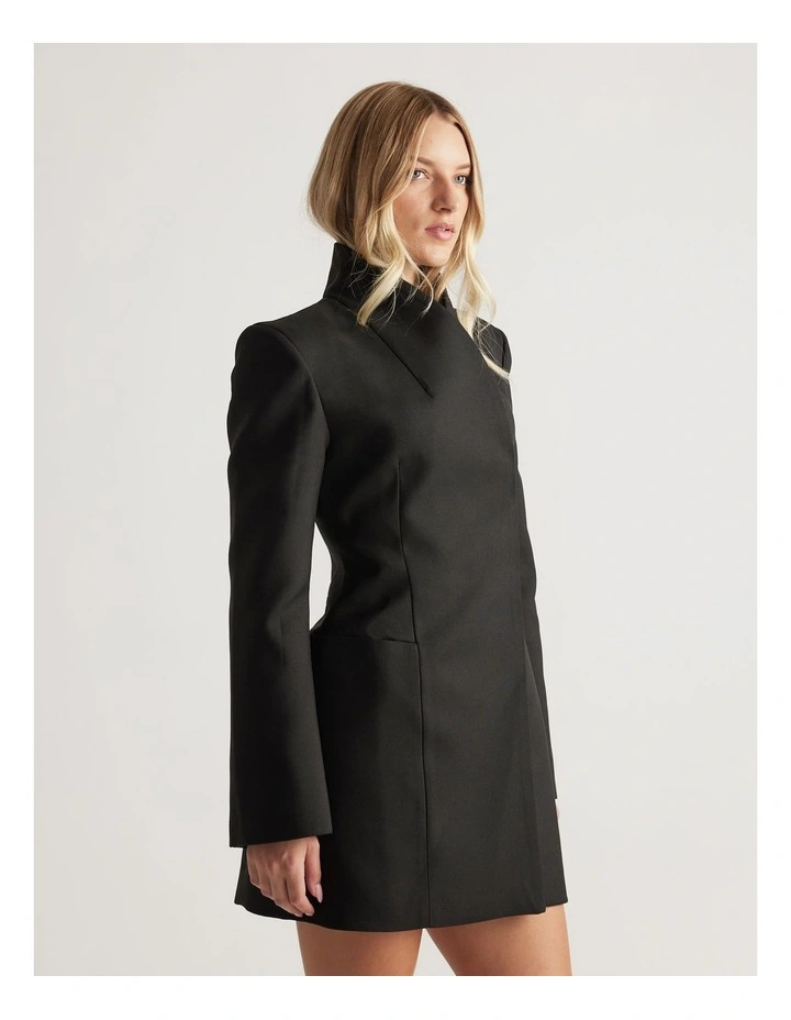 Vera Structured Blazer Dress in Black image 3