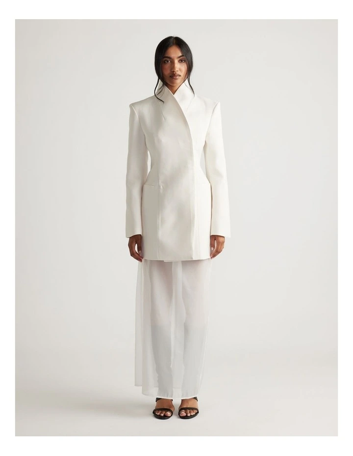 Vera Structured Blazer Dress in Cream image 1