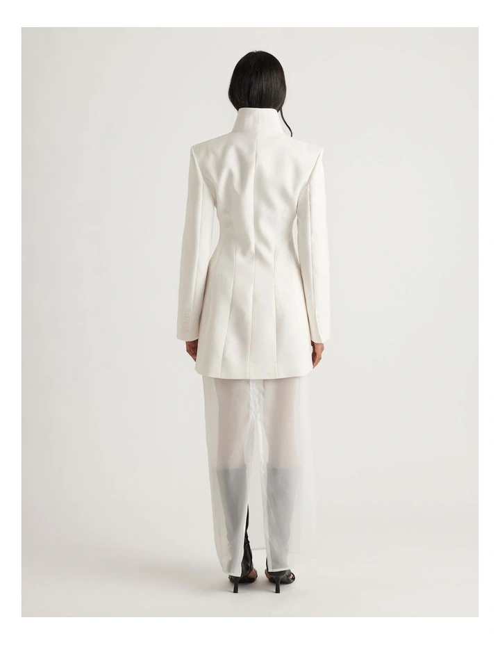Vera Structured Blazer Dress in Cream image 2