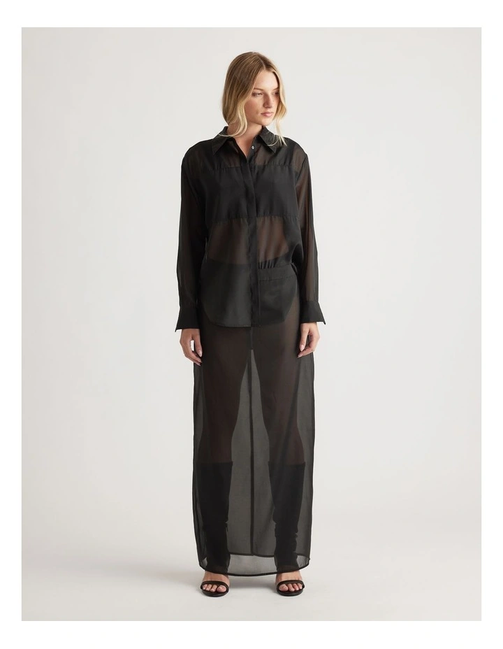 Tyra Organza Shirt in Black image 1