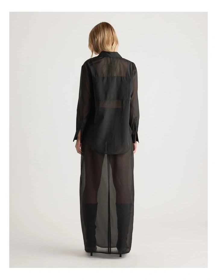Tyra Organza Shirt in Black image 2