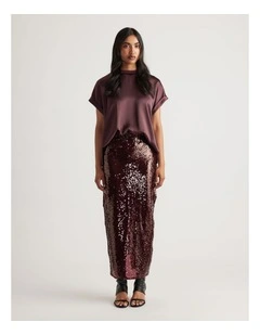 AnnMaree Satin Tee in Purple