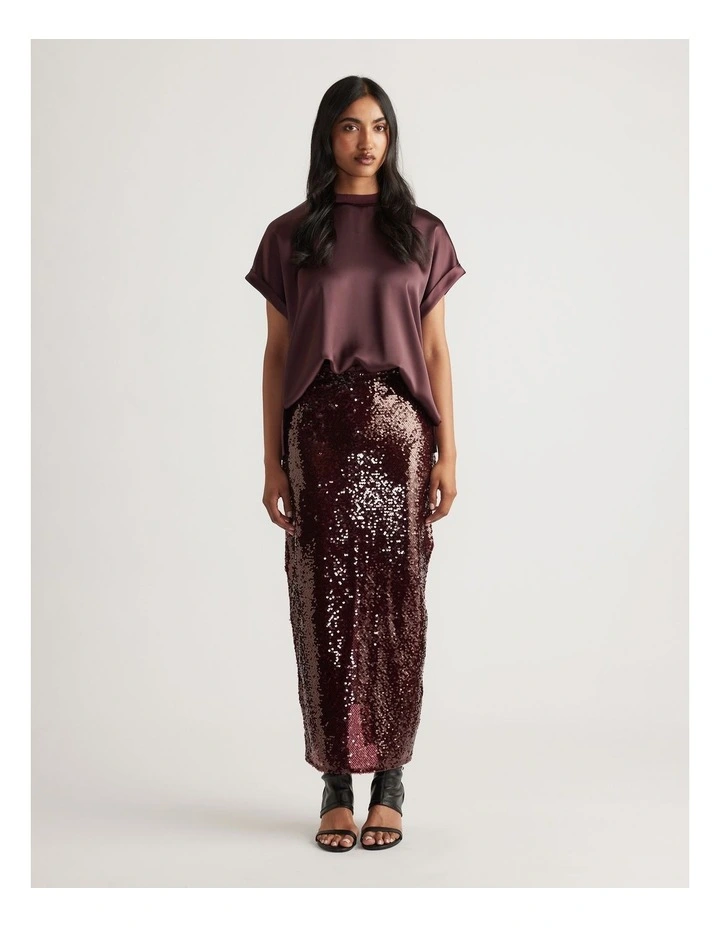 AnnMaree Satin Tee in Purple image 1