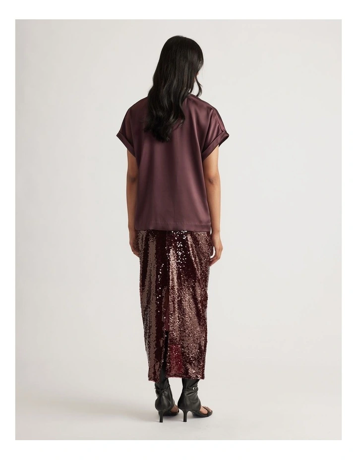 AnnMaree Satin Tee in Purple image 2